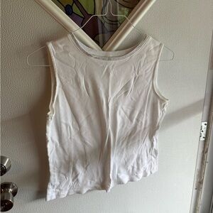 White Sleeveless Tank Top